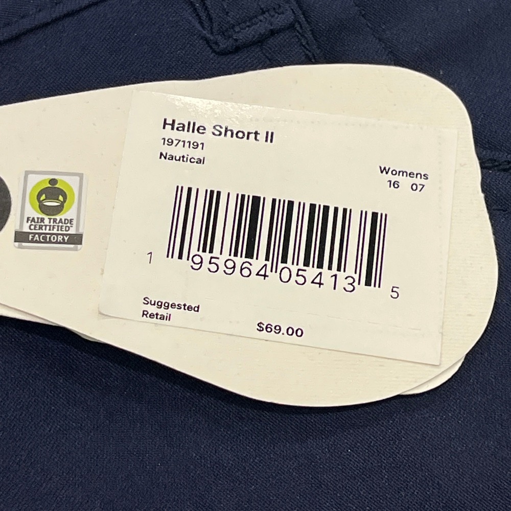 Prana NEW Womens Halle Short II Blue 16 x 7" Gorpcore Outdoor Stretch UPF Travel - Picture 11 of 12